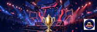 an image of a trophy in front of a stage